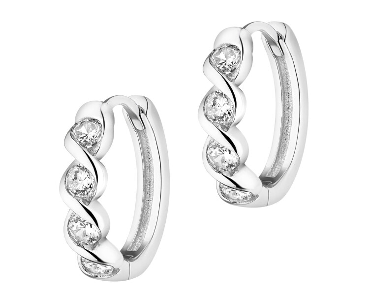 Kolczyki srebrne z cyrkoniami - koła