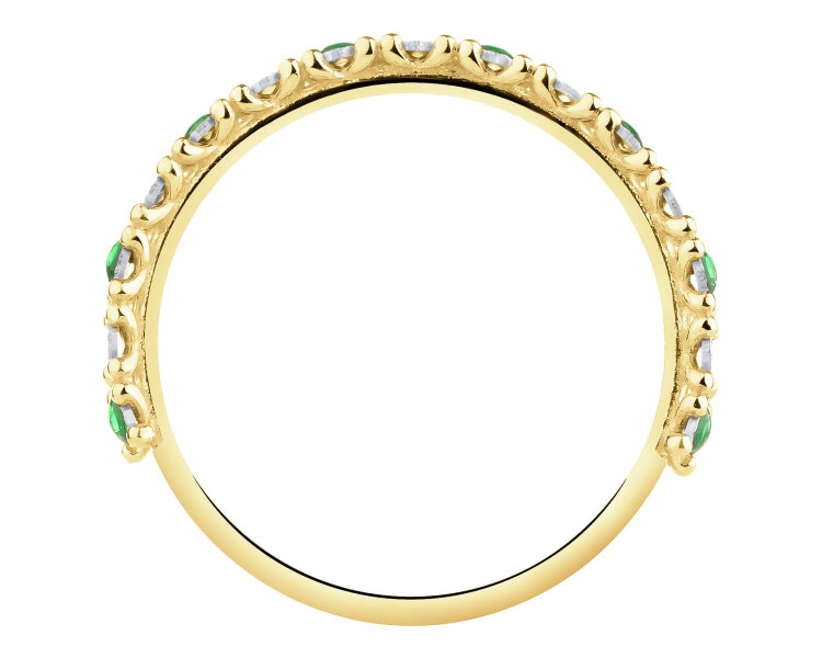 Złoty pierścionek z emalią