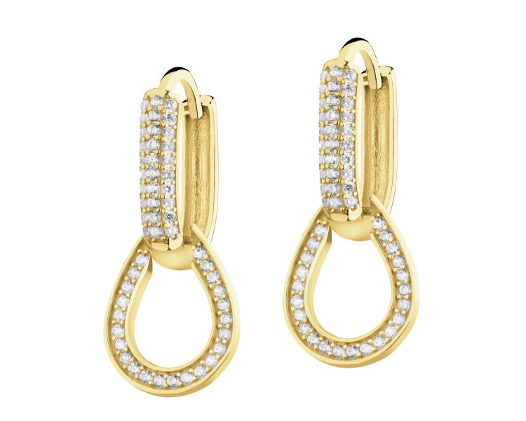 Złote kolczyki z cyrkoniami