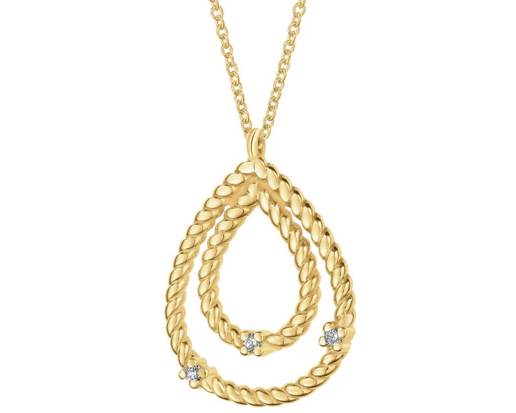 Zlatý náhrdelník s brilianty - 0,01 ct - ryzost 585