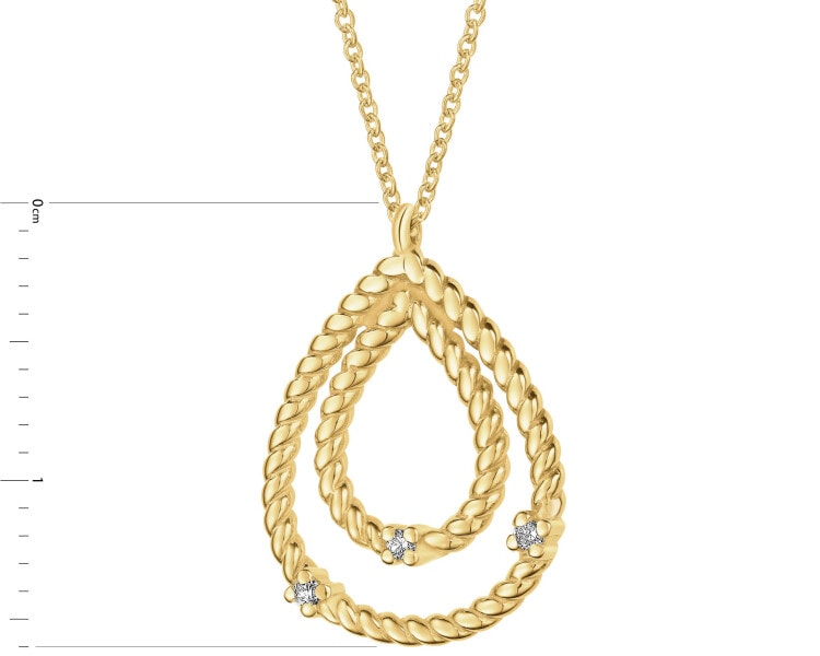 Zlatý náhrdelník s brilianty - 0,01 ct - ryzost 585