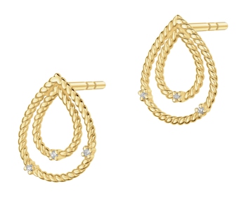 Zlaté náušnice s brilianty - 0,03 ct - ryzost 585
