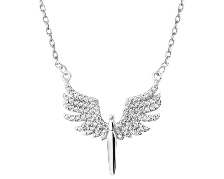 Naszyjnik srebrny z cyrkoniami - Feniks