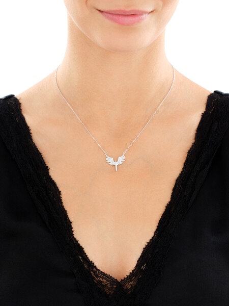 Naszyjnik srebrny z cyrkoniami - Feniks
