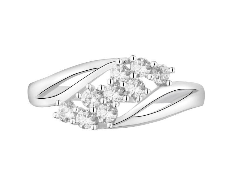 Pierścionek srebrny z cyrkoniami