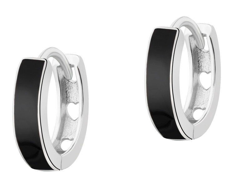 Kolczyki srebrne z emalią - koła