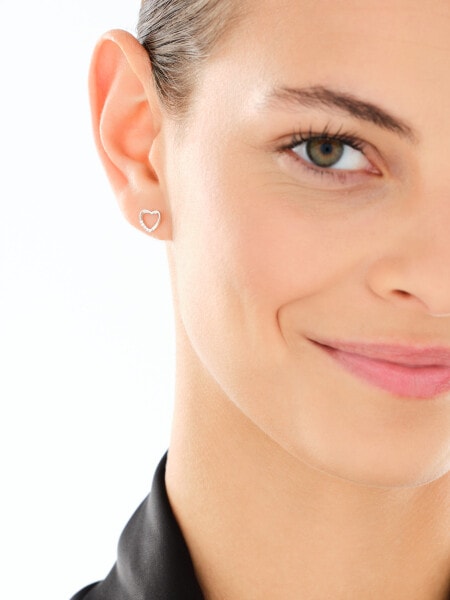 Kolczyki srebrne z cyrkoniami - serca