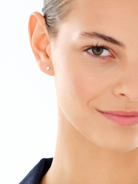 Kolczyki srebrne z cyrkoniami - serca