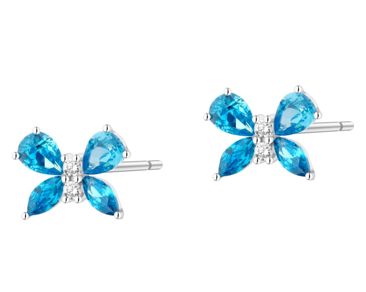 Kolczyki srebrne z cyrkoniami - motyle