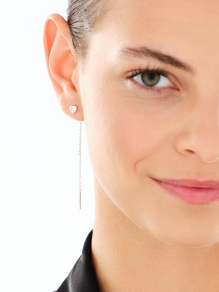 Kolczyki srebrne z cyrkoniami - serca