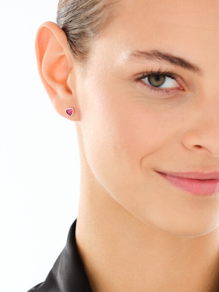 Stříbrné náušnice se zirkony - srdce