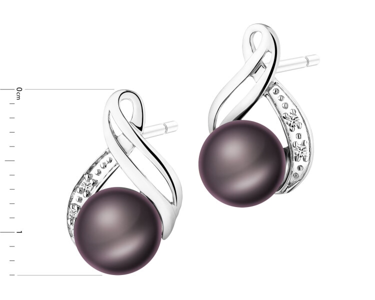 14 K Rhodium-Plated Yellow Gold Necklace with Diamonds - fineness 14 K