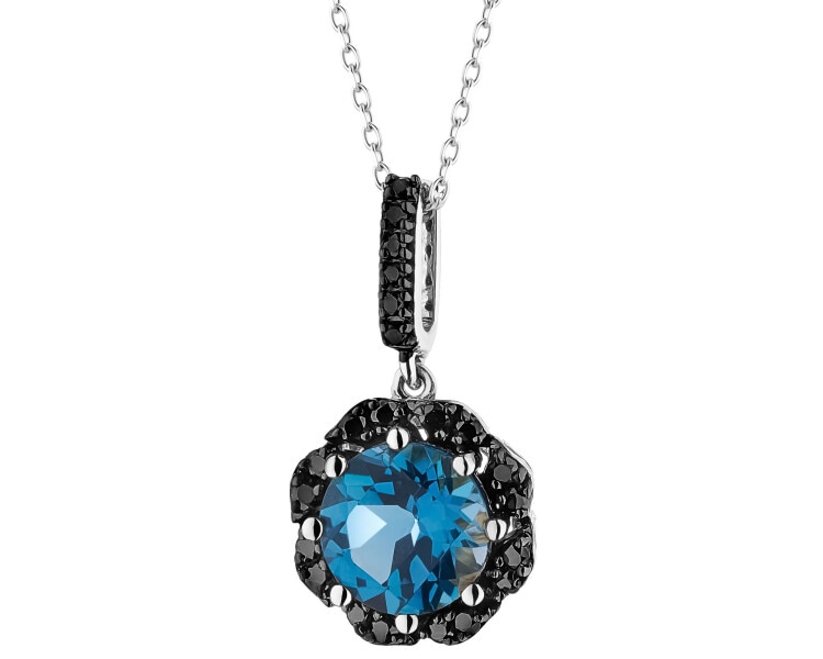 14 K Rhodium-Plated Yellow Gold Pendant - fineness 14 K