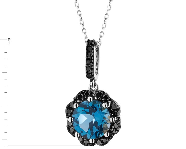 14 K Rhodium-Plated Yellow Gold Pendant - fineness 14 K