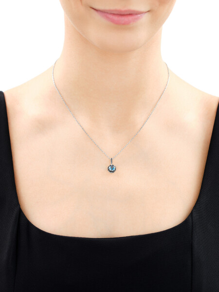 14 K Rhodium-Plated Yellow Gold Pendant - fineness 14 K