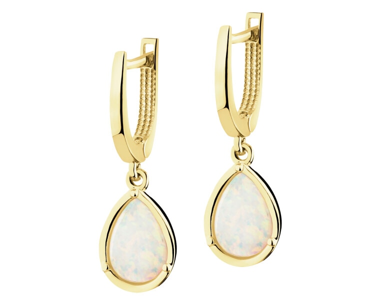 Złote kolczyki z opalitami