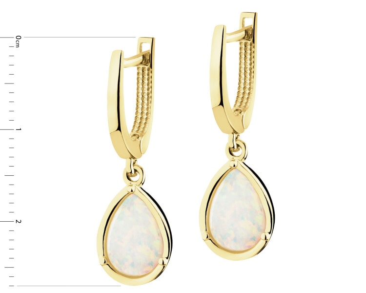 Złote kolczyki z opalitami