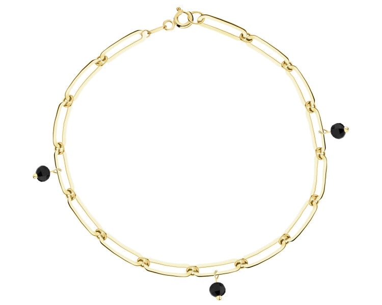 Złota bransoletka z cyrkoniami- paper clip