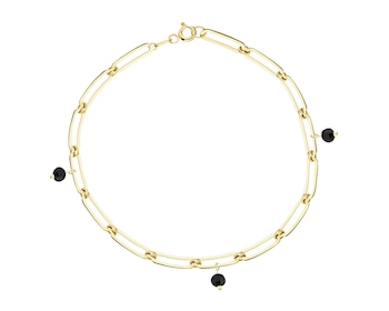 Złota bransoletka z cyrkoniami- paper clip