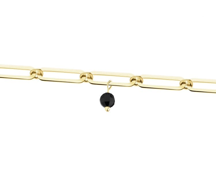 Złota bransoletka z cyrkoniami- paper clip