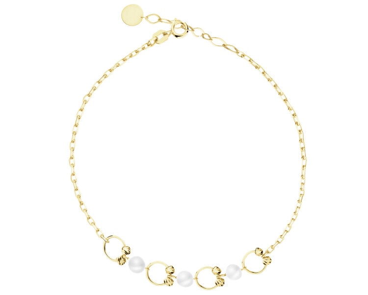 Złota bransoletka z perłami