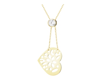 Złoty naszyjnik z cyrkonią - serce