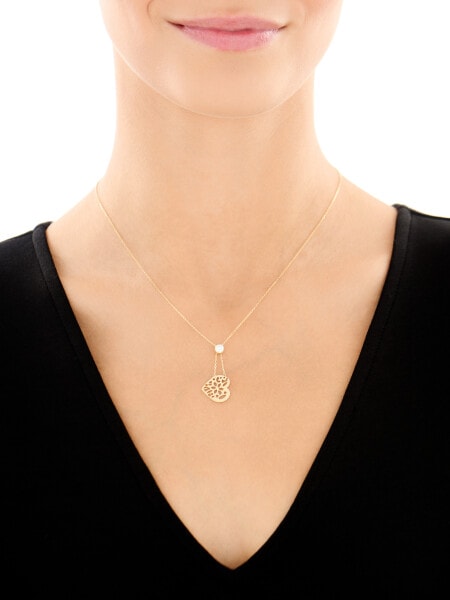 Złoty naszyjnik z cyrkonią - serce