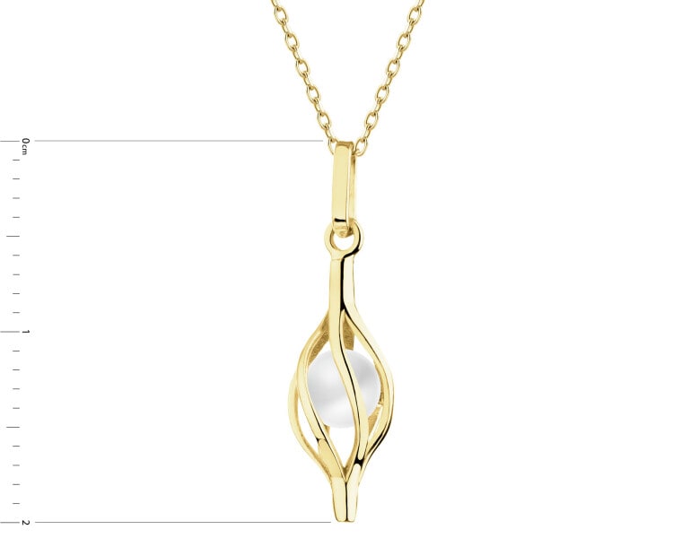 Złoty naszyjnik z perłą