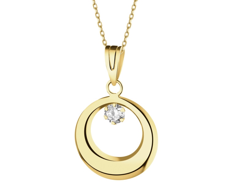 Złota zawieszka z cyrkonią