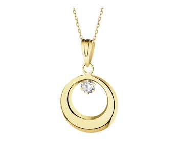 Złota zawieszka z cyrkonią