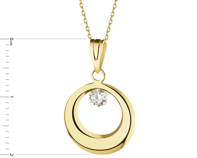 Złota zawieszka z cyrkonią