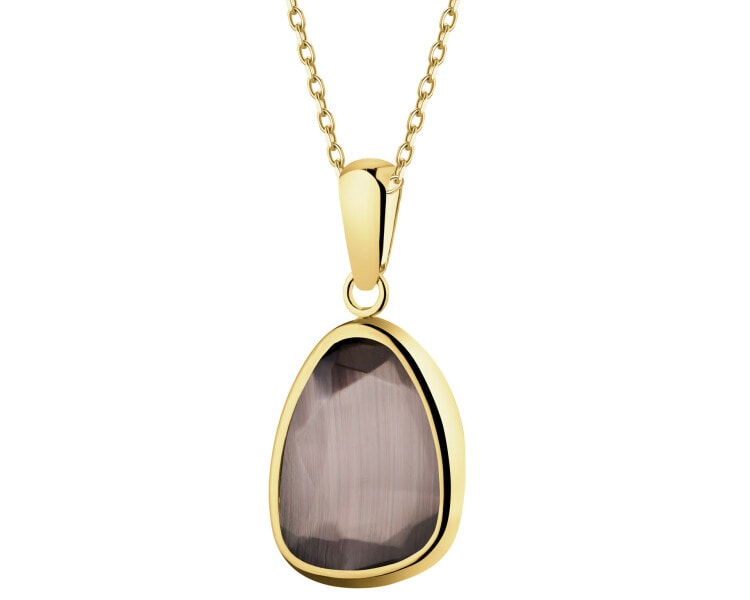 Złota zawieszka z kryształem