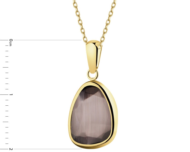 Złota zawieszka z kryształem