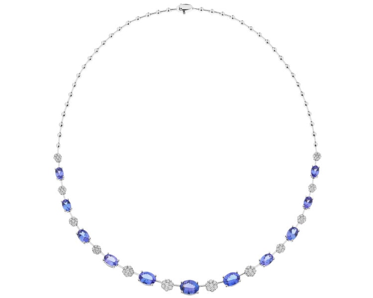 18 K Rhodium-Plated White Gold Collar Necklace - fineness 18 K
