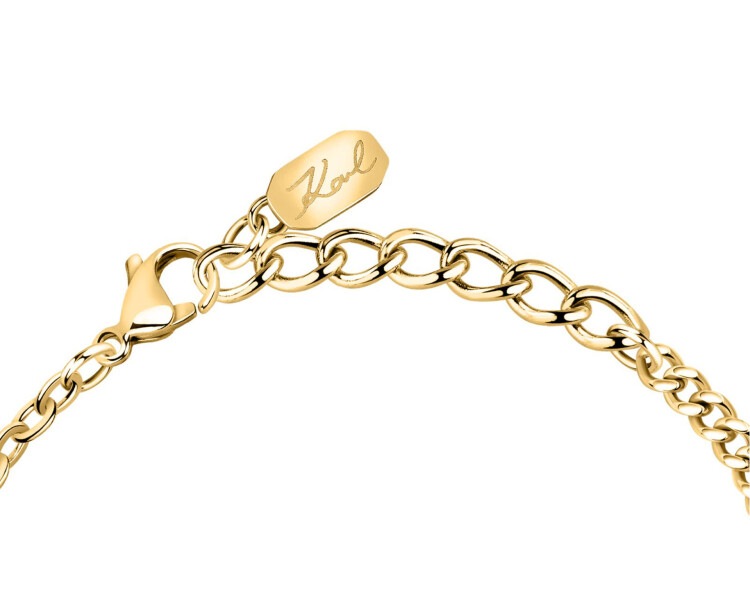 Bransoletka ze stali szlachetnej z perłą - logo Karl Lagerfeld