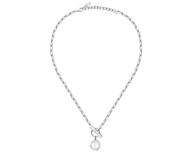 Náhrdelník z ušlechtilé oceli s perlou -  Karl Lagerfeld