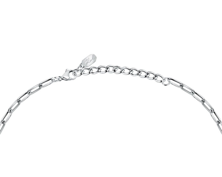 Náhrdelník z ušlechtilé oceli s perlou -  Karl Lagerfeld