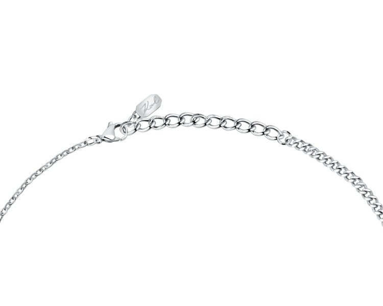 Náhrdelník z ušlechtilé oceli s perlou -  Karl Lagerfeld