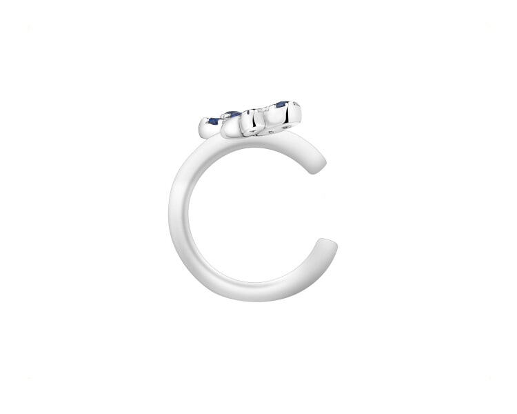 Nausznica srebrna z cyrkoniami - motyl