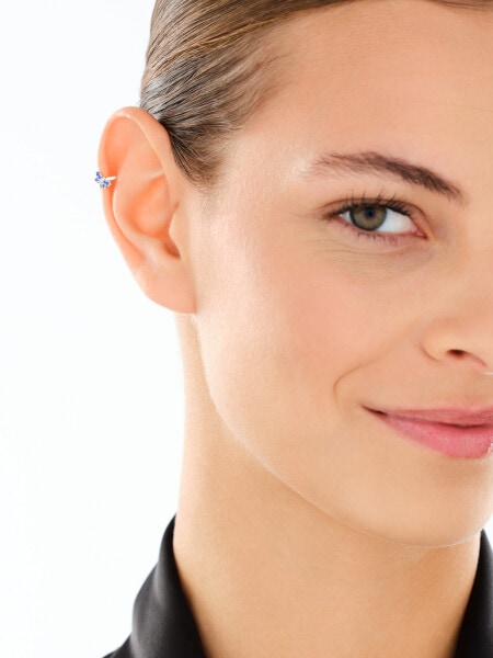 Nausznica srebrna z cyrkoniami - motyl