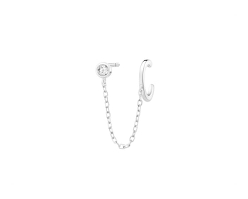 Stříbrná záušnice se zirkony