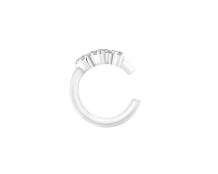 Nausznica srebrna z cyrkoniami - serca