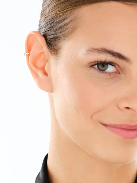 Nausznica srebrna z cyrkoniami - serca