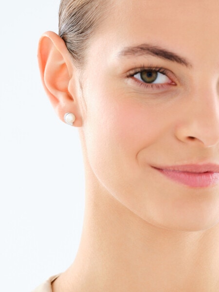 Kolczyki srebrne z perłami cyrkoniami