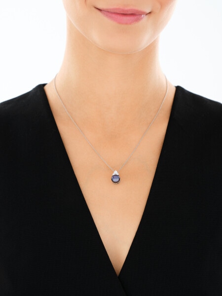 Stříbrný přívěsek s perlou a zirkony