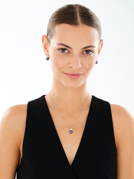 Stříbrný přívěsek s perlou a zirkony