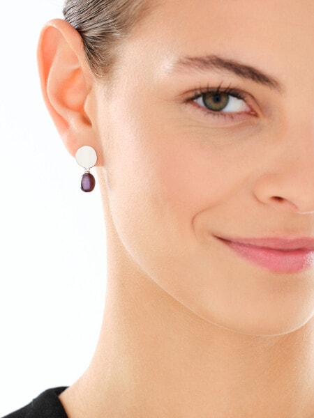 Kolczyki srebrne z perłami - koła