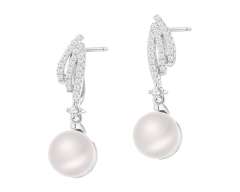Stříbrné náušnice s perlami a zirkony