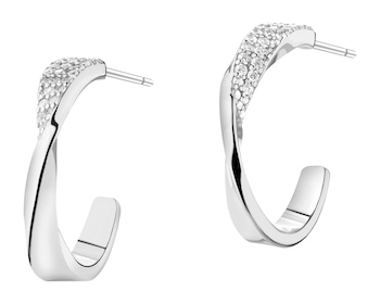 Stříbrné náušnice se zirkony - kroužky