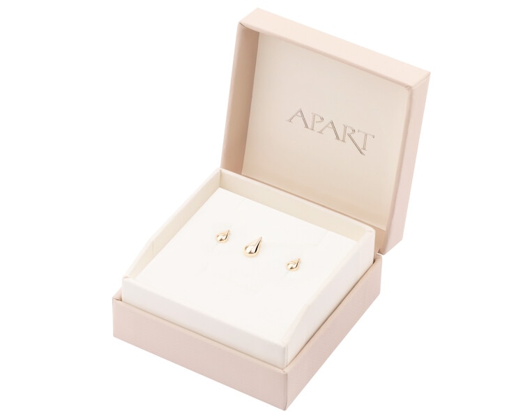 Złote kolczyki i zawieszka - komplet - łezki